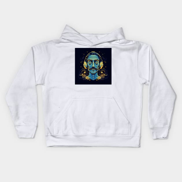 God is a DJ - Tribute Salvador Dali Kids Hoodie by Acid_rain